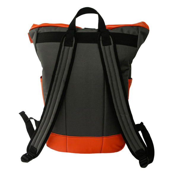 Rugged Roll Top Backpack Gray/Orange