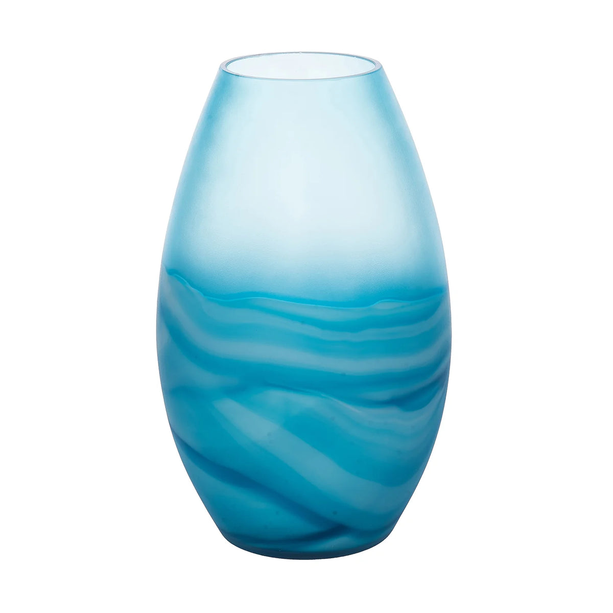 Vase Blue Frosted Large