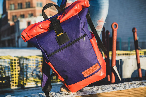 Rugged Roll Top Backpack Purple/Orange